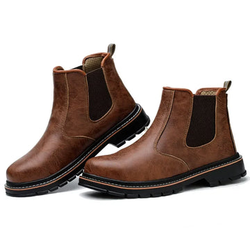 Xajzpa Waterproof Safety Boots Men Steel Toe Shoes Work Anti-smash Anti-puncture Indestructible Sport Protective Safety Shoes